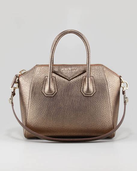 gold metallic mini givenchy|Givenchy Mini Antigona Metallic Leather Satchel .